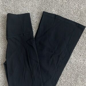 Athleta Black Ribbed Flare Pants